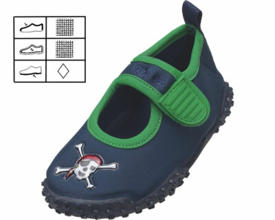 Kleinkinder UV-Schutz Aqua-Schuh, Badeschuhe Pirat oder Blümchen