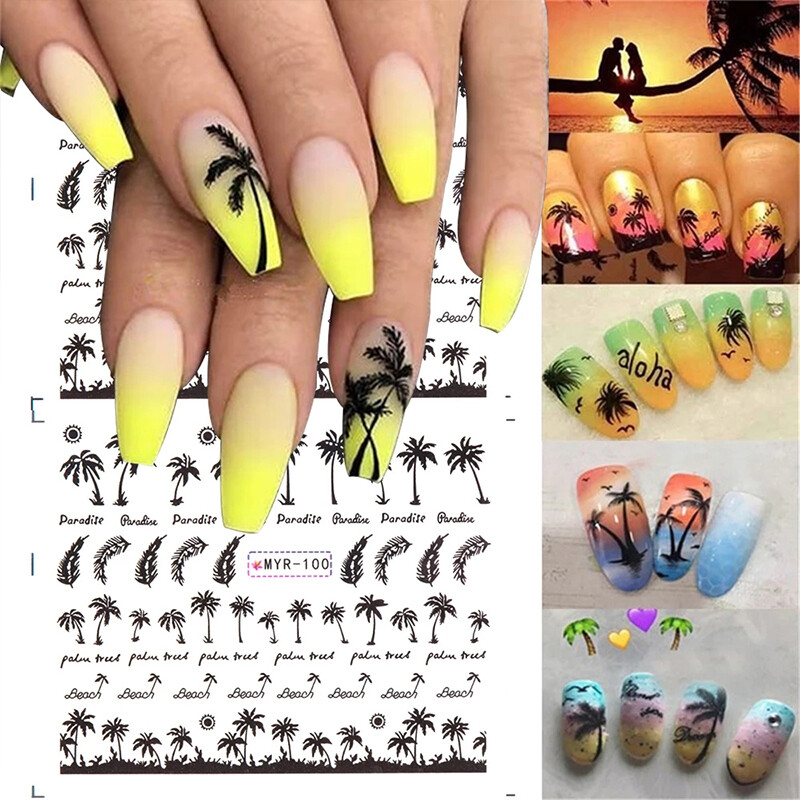tropical design nails