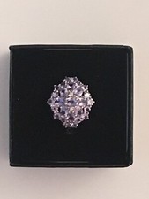 Tanzanite  White Topaz Ring - 27 Prong - 2.83 ctw - .925 Silver - Size 6