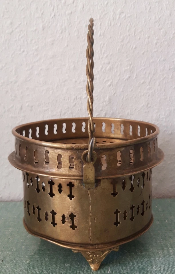 Vintage Messing Ostfriesen Stövchen Rechaud, D 12,5 cm innen - Bild 4 von 4