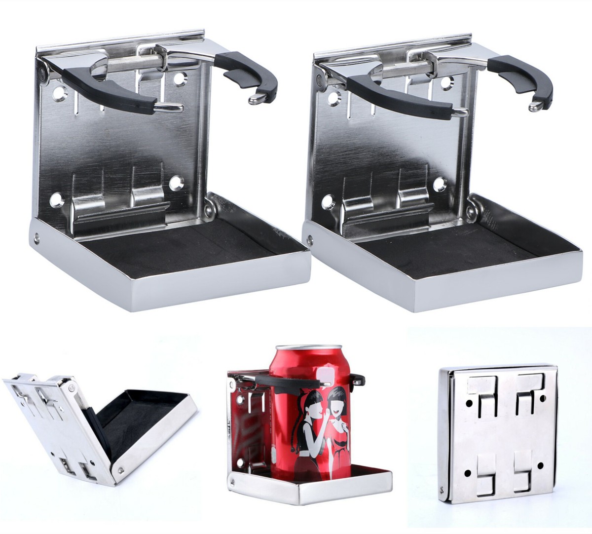 Drop In Cup Holder 2Pcs Stainless Steel Cup Drink Holder With Drain For Marine Boat RV... Rv Cup Holder - Foto 2