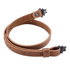Rifle Gun Sling Buffalo Hide Leather with Mil-Spec Swivels Durable Gun Strap 1''
