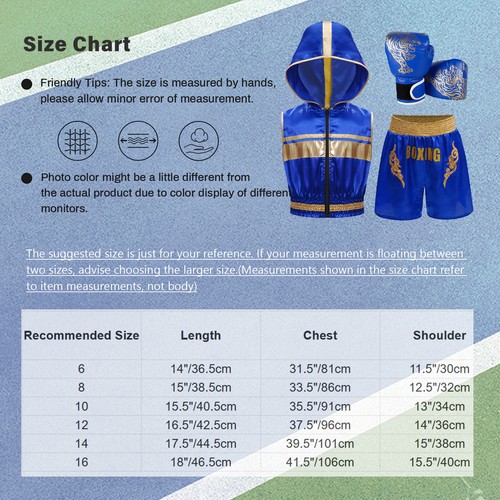 Kids Boys Outfit 3 Pieces Set Carnival Suit Party Shows Boxing Uniform Costume - Picture 31 of 34