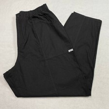 Cherokee Unisex Pants sz XL Black Elastic Waist Lightweight Pockets Scrubs