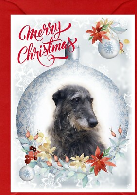 Weihnachtskarte Deerhound Hund A6 (4 Zoll x 6 Zoll) (innen leer) von Starprint