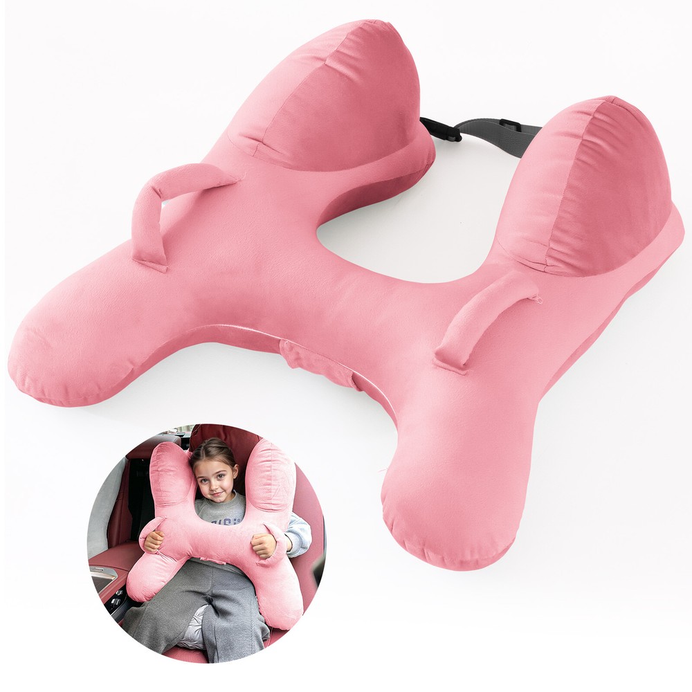Comfortable Travel Neck Pillow for Adults & Kids - Car & Airplane Use