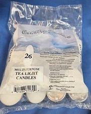 Country Dreams Unscented Tea Lights 26/Pkg-White Lead Free Wick Candles - New