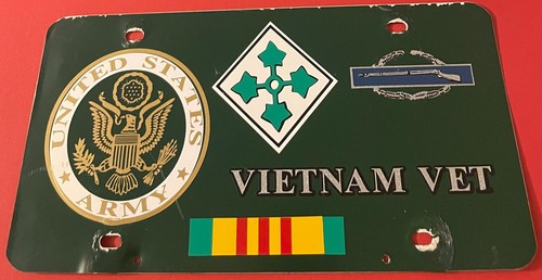 Targa Vintage Vietnam Vet Booster Esercito USA - Foto 1 di 4