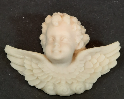 Vintage Cherub Figurine Holding Flower Norcrest Fine Bisque Made in USA - Picture 2 of 9