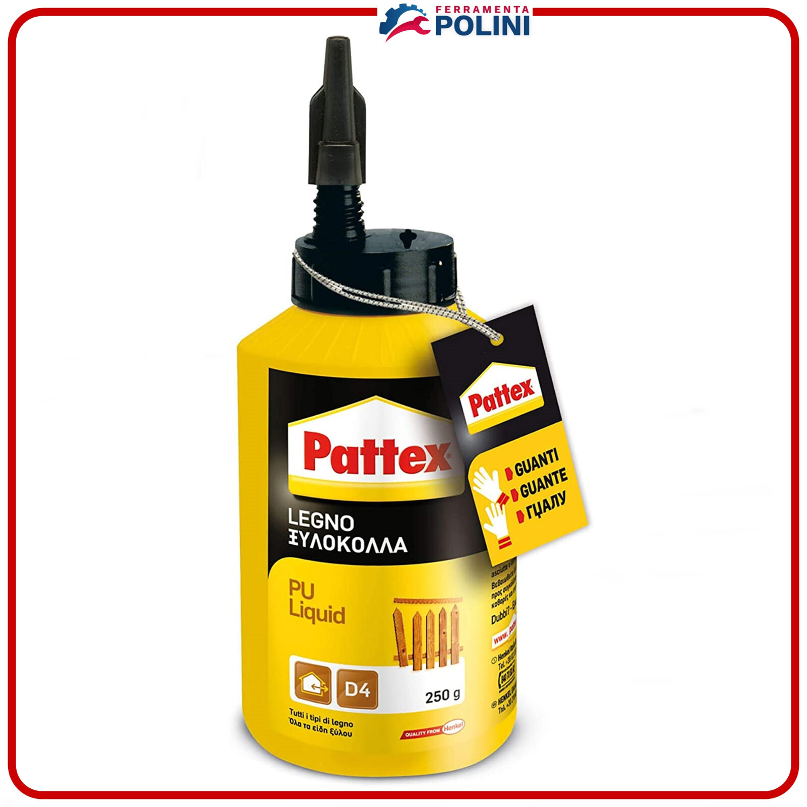 PATTEX PU LIQUID 250g COLLA POLIURETANICA PER LEGNO RESISTENTE ALL'ACQUA