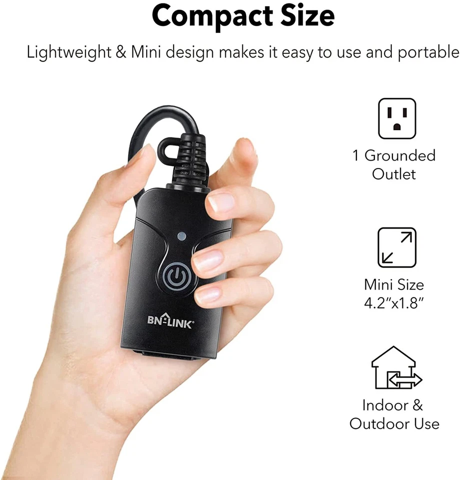 BN-LINK Smart Wi-Fi Plug Outlet Waterproof works With Alexa & Google Outdoor - Image 2 of 4
