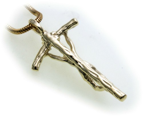 Anhänger Kreuz mit Jesus echt Gold 333 Gelbgold Unisex Top Qualität INRI 8kt - Bild 3 von 6