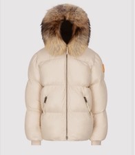 Arctic Army Womens Cream Puffer Jacket Size S Missing Fur/marked (refr7)