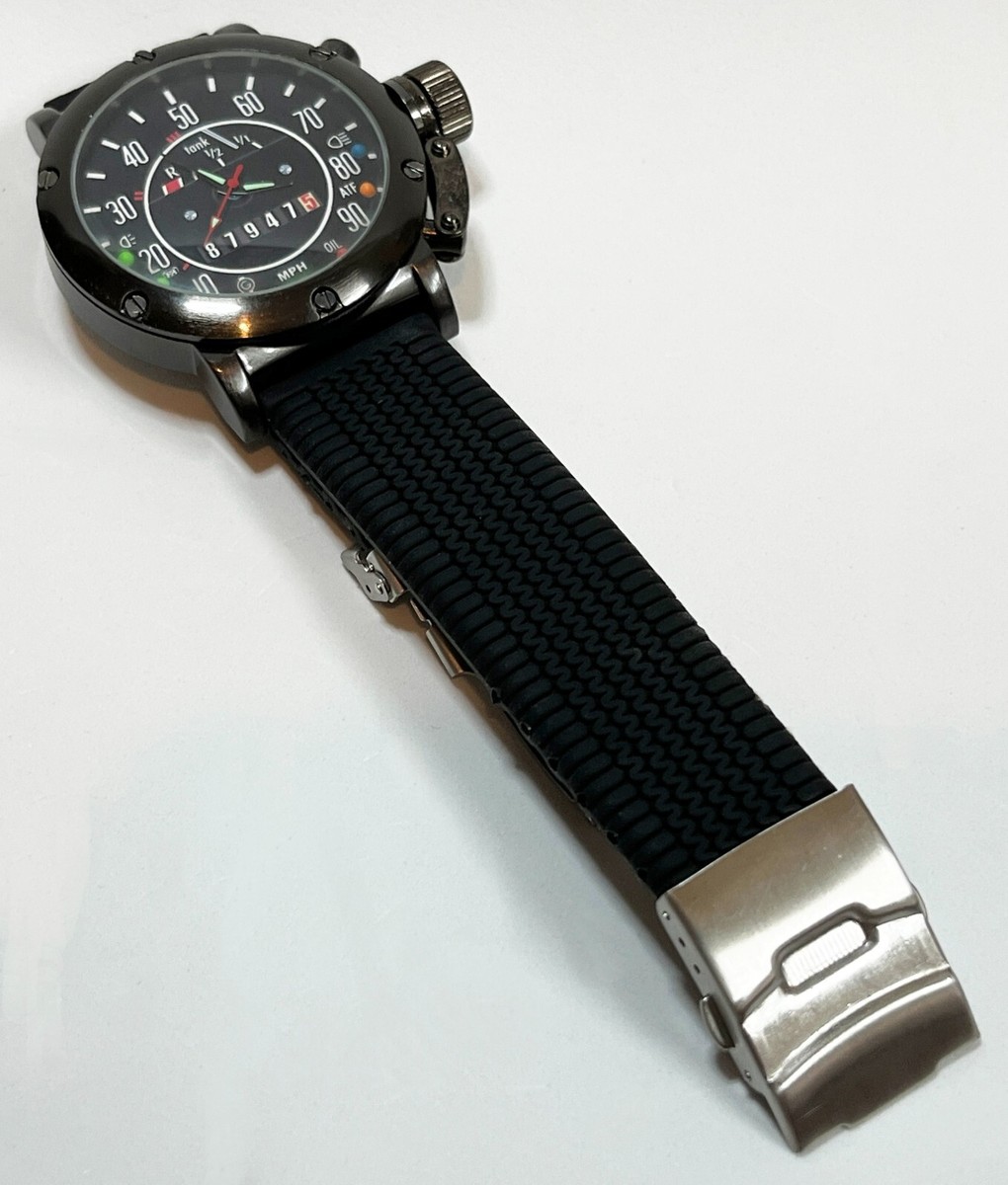 NEW Watch speedometer style 1970's dial 48mm case 24mm NEW Watch speedometer style 1970's dial 48mm case 24mm