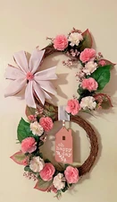 Made By Mama Pink And White Carnation Wreath