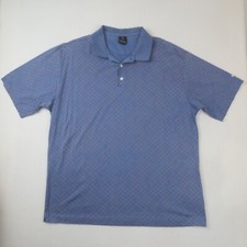 Nike Golf Polo Mens XL Blue Geometric Dri Fit Short Sleeve Shirt Casual Outdoors