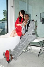 Barabas Men's Sequin Diamond Design Shiny Chino Pants 2CP3099