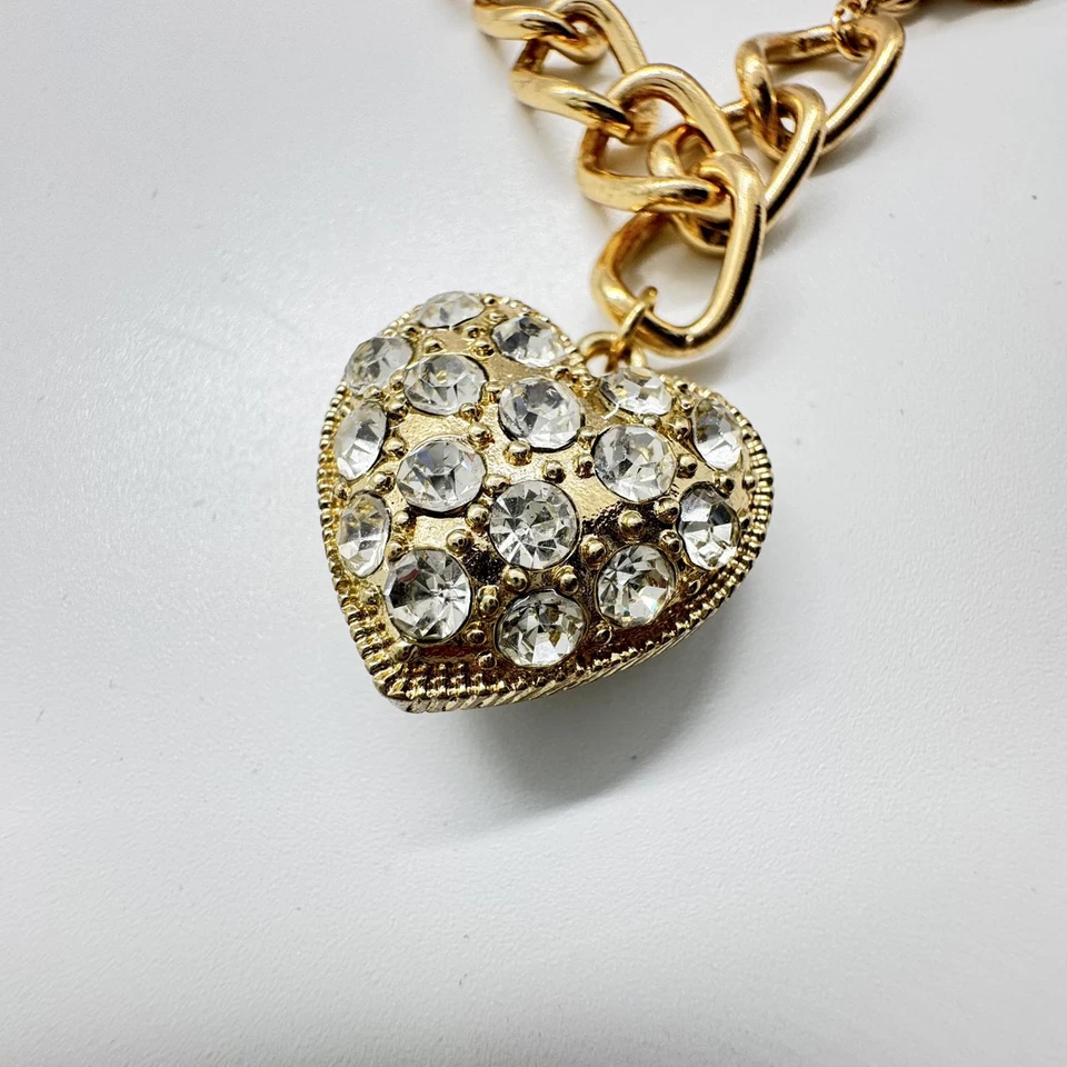 Pulsera Liz Claiborne Corazón Tono Dorado Dije - Cierre Pavé Diamantes de Imitación Foto 3 de 4