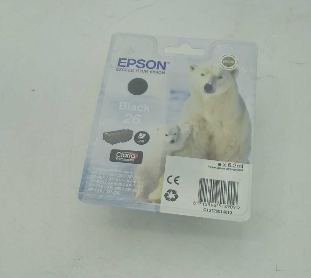 Epson Black 26 Claria Premium Ink Cartridge NEW exp 2/2019