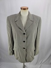 Ann Taylor Women's Gray Houndstooth Blazer Jacket 14