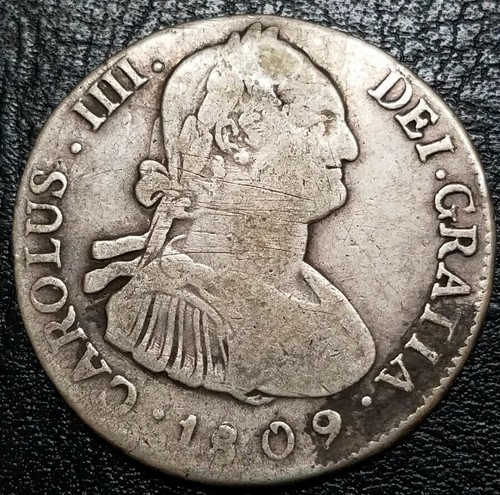 Rare 1809 PJ 4 Reales Bolivia Spain Colonial Milled Silver Coin Potosi Mint $$$$ - Picture 6 of 10