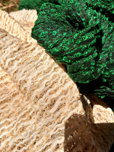 Green Color Textured Cotton Linen Blended Sewing Fabric,By 2 Meters. - Picture 4 of 21