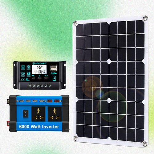 6000W-100A 110V Solar Panel Kit Complete Solar Power Generator Home Grid SysteHj
