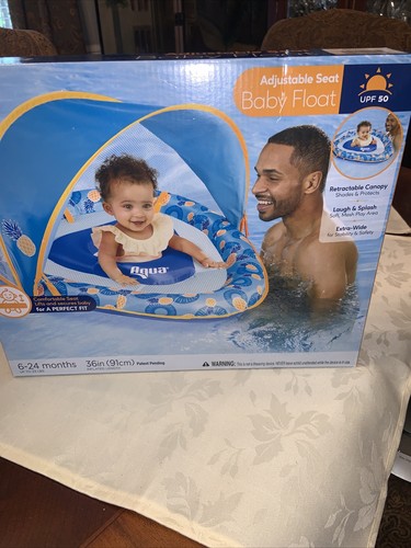 Aqua Leisure Regulowane siedzisko Pływak basenowy dla dzieci z wysuwanym baldachimem, ananas - Zdjęcie 1 z 5