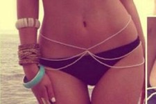 Waist Chain Gold Bikini Festival Multi Layer Belly Body Chain Necklace Jewelry U