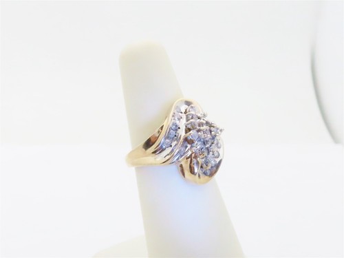 Anillos de diamantes naturales oro macizo para mujer joyería vintage abril 10K talla 5,5 R752 - Imagen 7 de 10