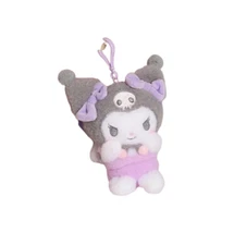 Kuromi Chromi Love Purple Black Plush Key Fob charm Clip Bag Holder Toy