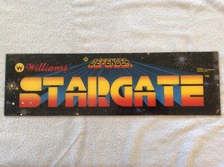 DEFENDER STARGATE COIN OP ARCADE VIDEO GAME MARQUEE VINTAGE 1981 WILLIAMS - NICE