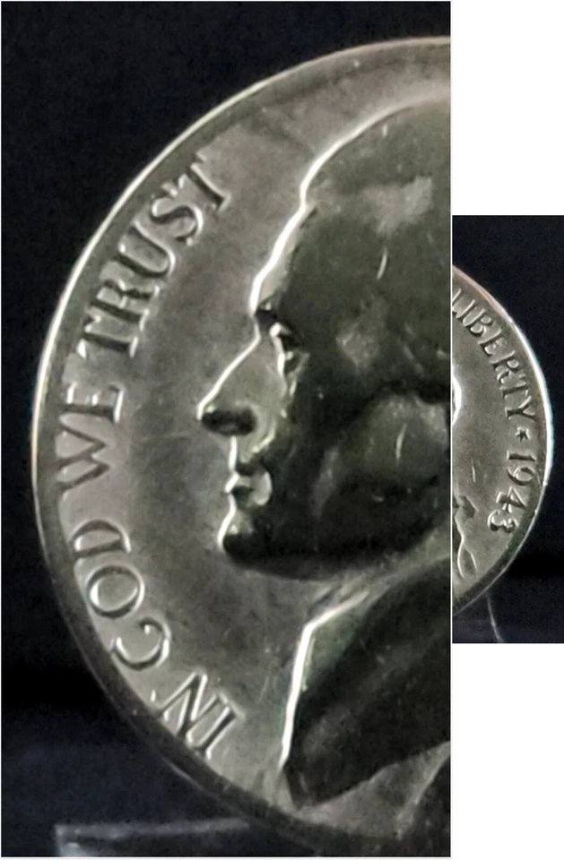 USA-5 Cents-1943 NM-Jefferson Nickel-5C-Copper Nickel-MS - Image 4 of 4