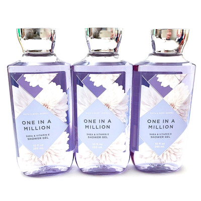 3-Pack Bath & Body Works ONE IN A MILLION Shower Gel 10oz NEW Jasmine & Gardenia