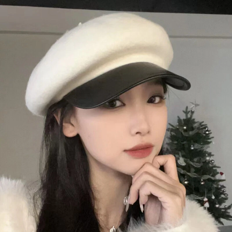 Women Wool Newsboy Cap Beret Hat Classic Cabbie French Elegant Retro Fashion - Image 3 of 4