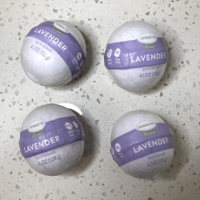 Lot Of 4 Sprouts Essentials Lavender Bath Bombs 4.5oz