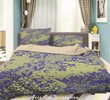 3D Floral Leaves Purple Quilt Cover Set Duvet Cover Bedding Pillowcases