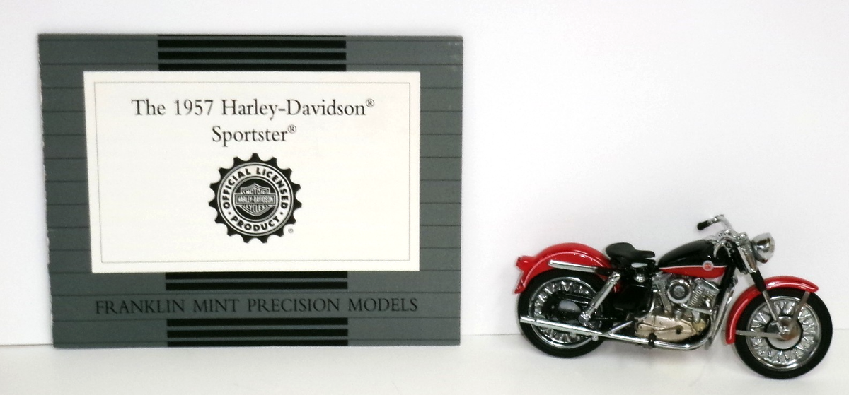 Franklin Mint 1957 HARLEY DAVIDSON SPORTSTER MOTORCYCLE W/COA - 1