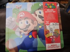 Super Mario Deluxe Activity Set Coloring Book 500 Pieces -Markers/Sheets/Stamps