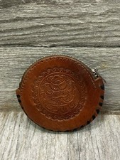 Mexican Vintage Leather Coin Purse Wallet Hand Tooled, Handmade