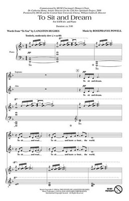 To Sit and Dream SATB divisi Rosephanye Powell