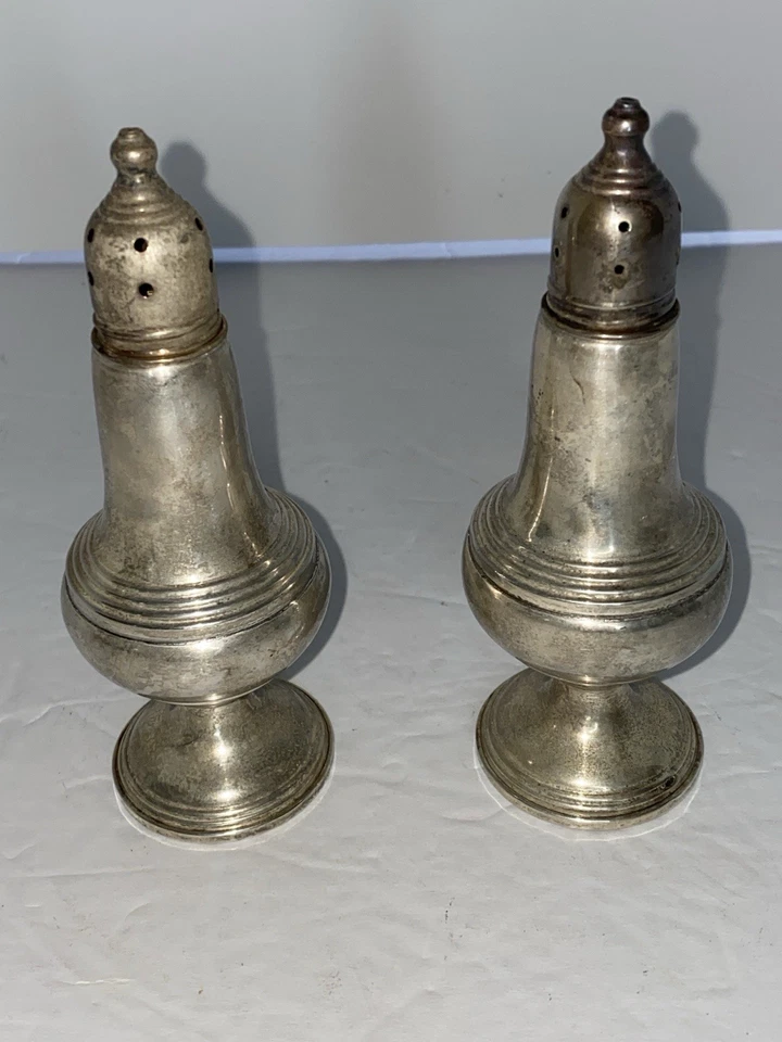 Shakers de sal e pimenta Lunt prata esterlina ponderada #65 - Pesa 12 oz GreatPrc - Imagem 2 de 4