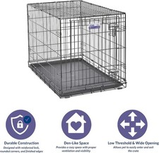 MidWest Homes for Pets 36Inch iCrate for Medium-Large Breeds,Single Door Folding