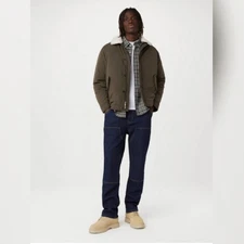 Frank And Oak Aviator Jacket Men Green Sherpa Collar Thermore Insulated Sz Small