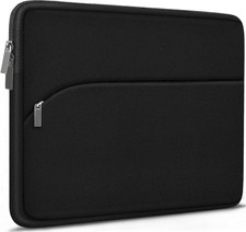17 Inch Laptop Sleeve, Black, Durable Portable Protective Cover with Front Pocke