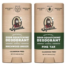 Natural Deodorant for Men - Odor-Squatching Aluminum Free - Pine Tar  Birchwo...