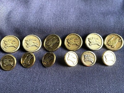 Vintage Original Burberry Full Set 12 Knöpfe Ritter 20mm 15mm Blazer Sakko