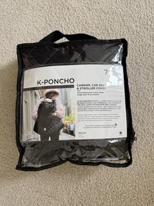 7AM Enfant Baby Carrier Cover K-Poncho Universal Black Quilted Blanket