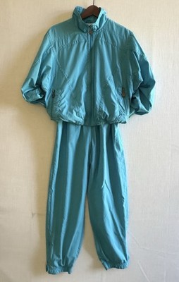 Vintage 80s 90s Kaelin Teal Blue Ski / Athletic Warm-Up Tracksuit Set Women's MP