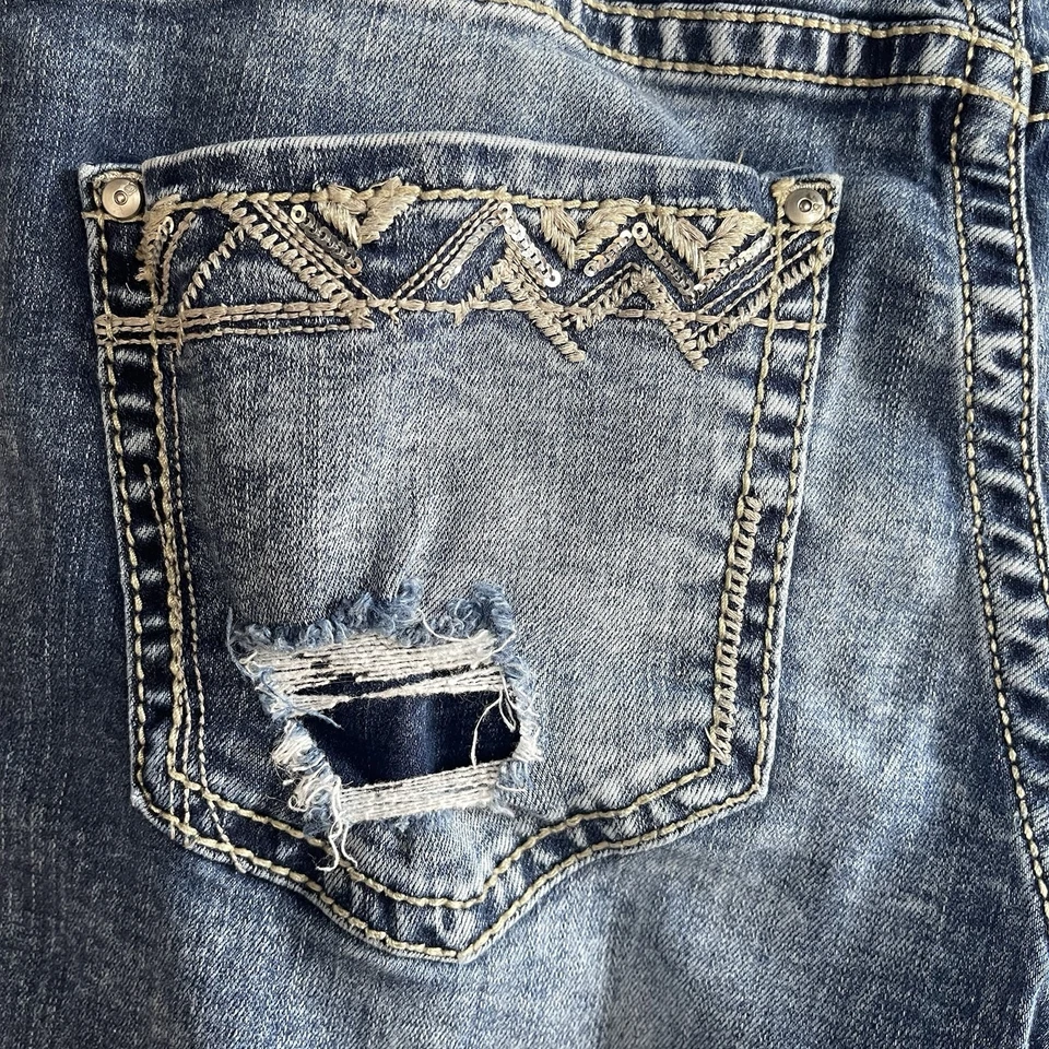 Pantalones de mezclilla capri Daytrip Virgo para mujer talla 32 lavado medio recortados Foto 3 de 4